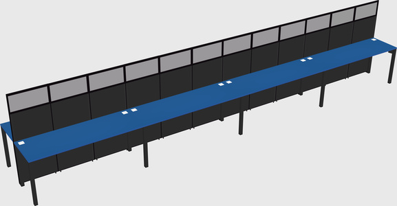 Shared rectangular cubicle