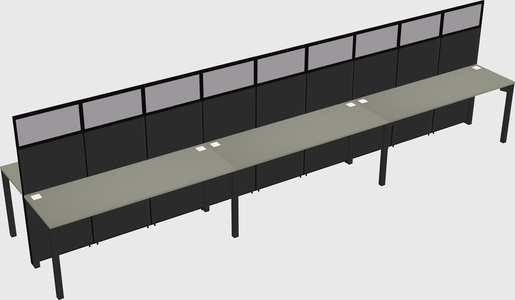 Shared rectangular cubicle