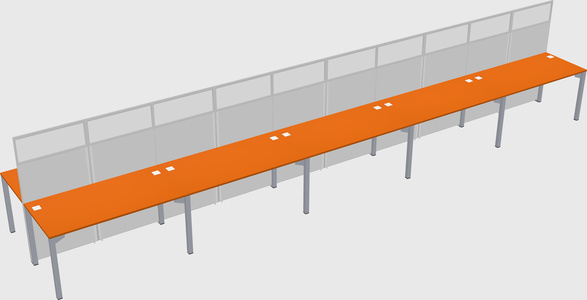 Shared rectangular cubicle