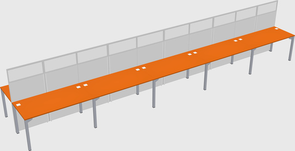 Shared rectangular cubicle