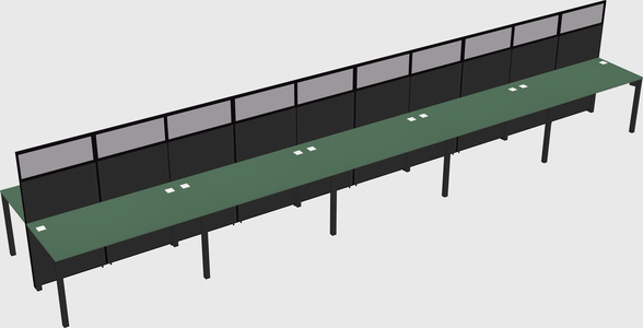 Shared rectangular cubicle