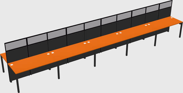 Shared rectangular cubicle