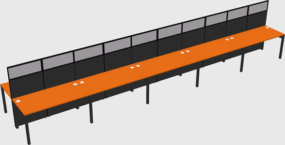 Shared rectangular cubicle