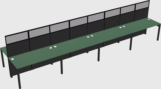 Shared rectangular cubicle