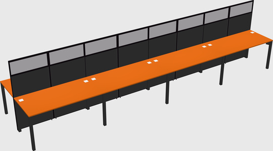 Shared rectangular cubicle
