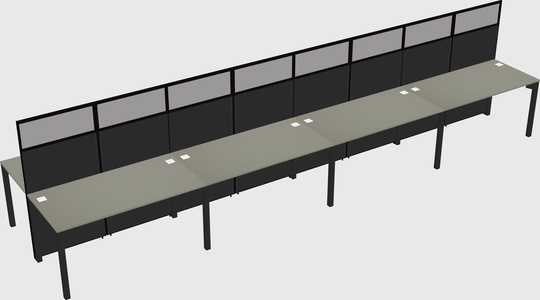 Shared rectangular cubicle