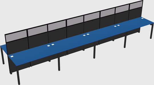 Shared rectangular cubicle