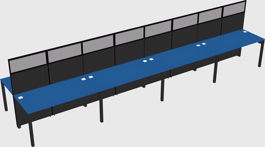 Shared rectangular cubicle