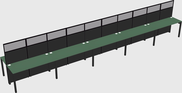 Shared rectangular cubicle