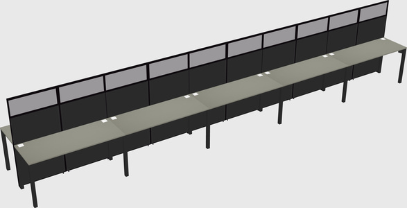 Shared rectangular cubicle