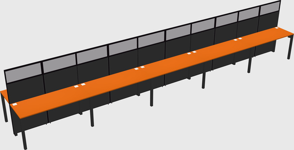 Shared rectangular cubicle