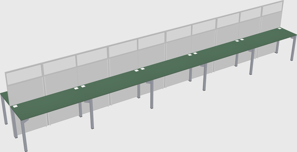 Shared rectangular cubicle