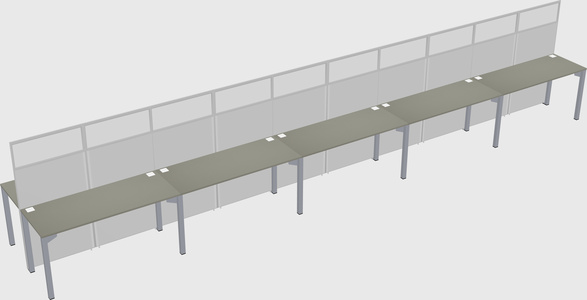 Shared rectangular cubicle