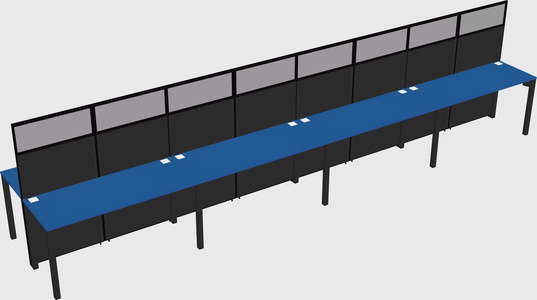 Shared rectangular cubicle