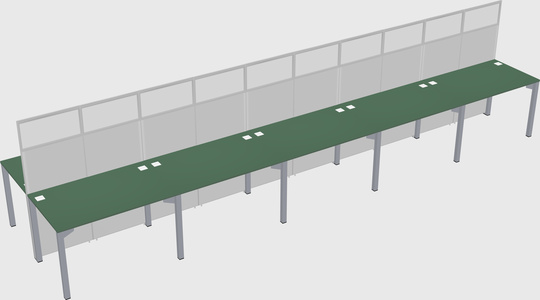 Shared rectangular cubicle