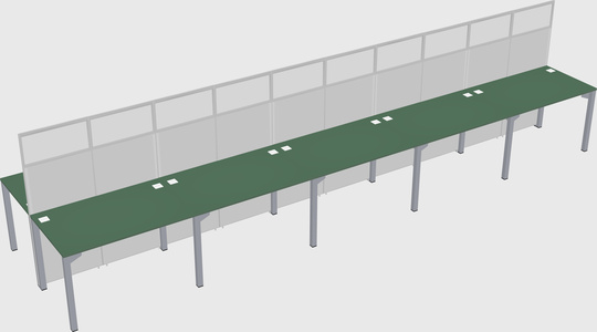 Shared rectangular cubicle