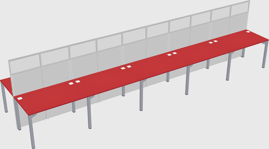 Shared rectangular cubicle