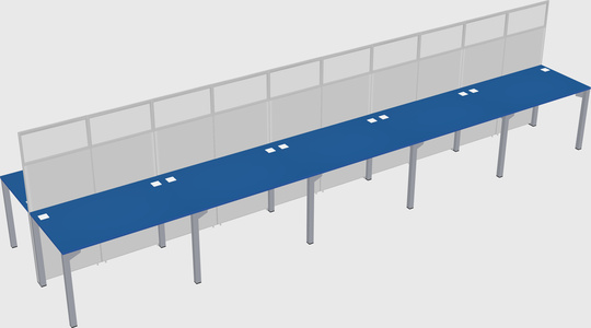 Shared rectangular cubicle