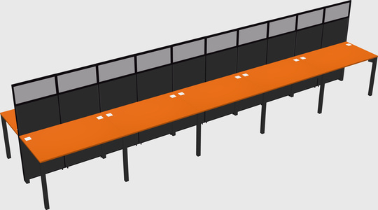 Shared rectangular cubicle