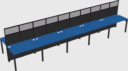 Shared rectangular cubicle