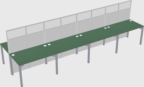 Shared rectangular cubicle