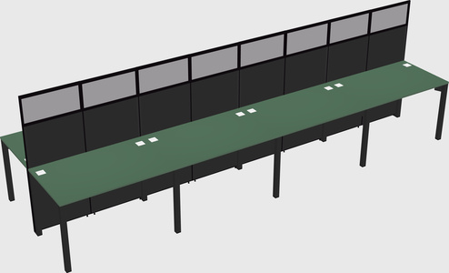 Shared rectangular cubicle