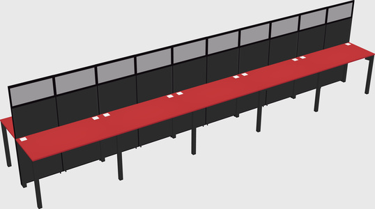 Shared rectangular cubicle