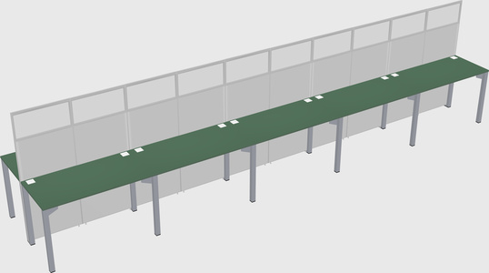 Shared rectangular cubicle