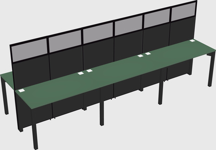 Shared rectangular cubicle