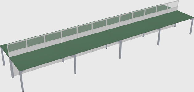 Shared rectangular cubicle