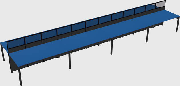 Shared rectangular cubicle