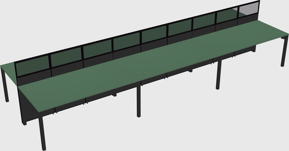 Shared rectangular cubicle