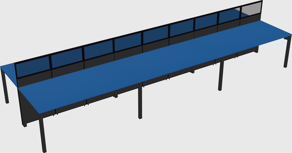 Shared rectangular cubicle