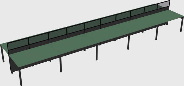 Shared rectangular cubicle