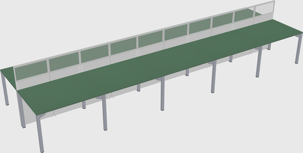 Shared rectangular cubicle