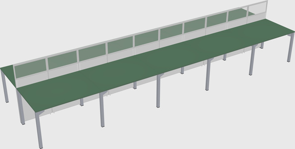 Shared rectangular cubicle