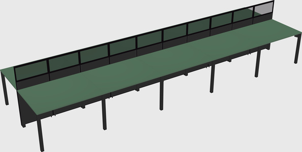 Shared rectangular cubicle