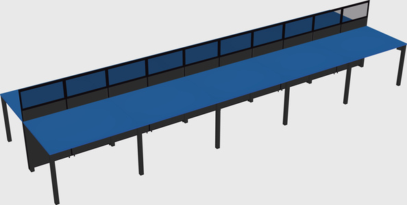 Shared rectangular cubicle