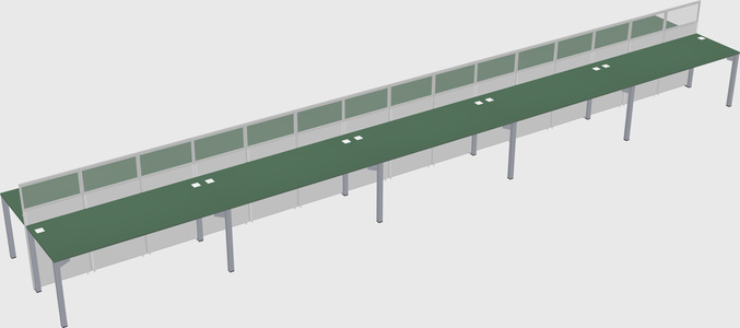 Shared rectangular cubicle