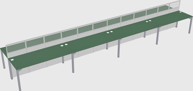 Shared rectangular cubicle