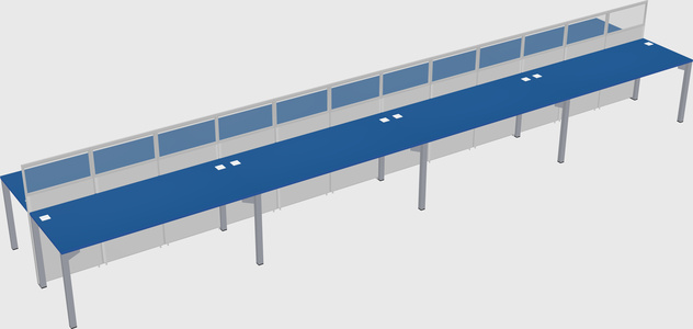 Shared rectangular cubicle