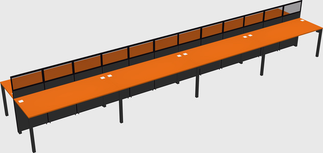 Shared rectangular cubicle