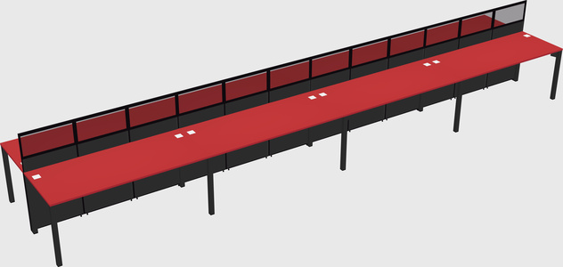 Shared rectangular cubicle