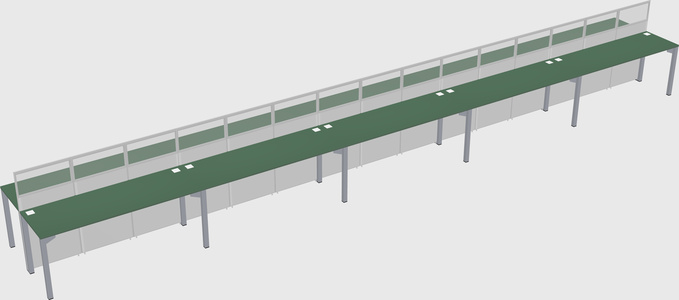 Shared rectangular cubicle