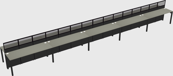 Shared rectangular cubicle