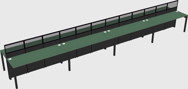 Shared rectangular cubicle
