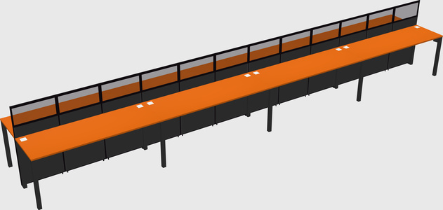 Shared rectangular cubicle