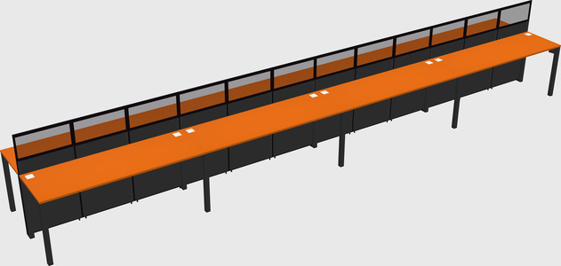 Shared rectangular cubicle