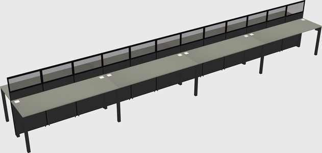 Shared rectangular cubicle