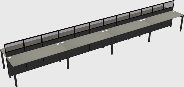 Shared rectangular cubicle